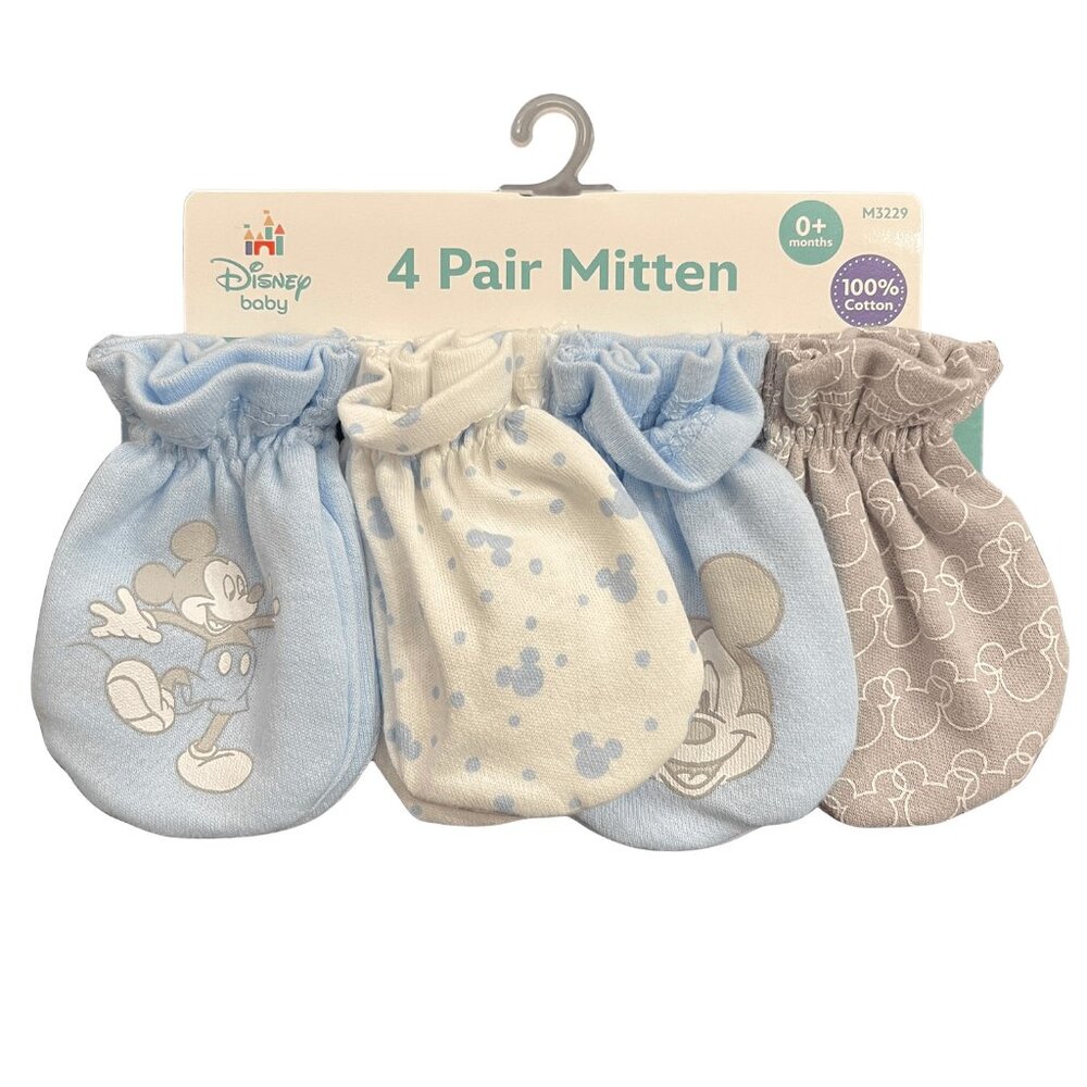 Disney Baby Mickey Mouse Newborn Mittens Set – Blue/Grey - NWT